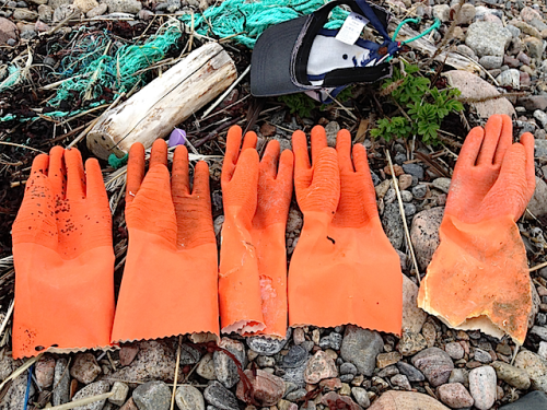 6tappade gummihandskar o kepa